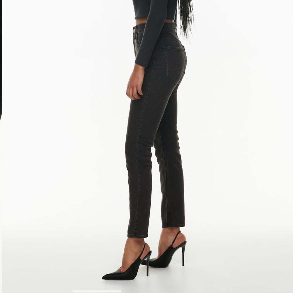 Denim Forum The Yoko High Rise Slim Black Button Fly Jeans - Picture 3 of 14